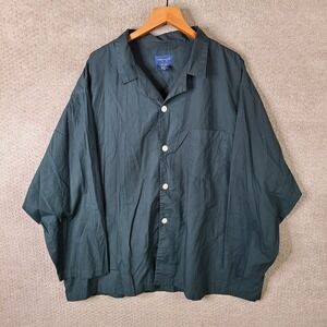 Towncraft Shirt Mens 3XL Green Pajama Sleepwear Long Sleeve Button Up